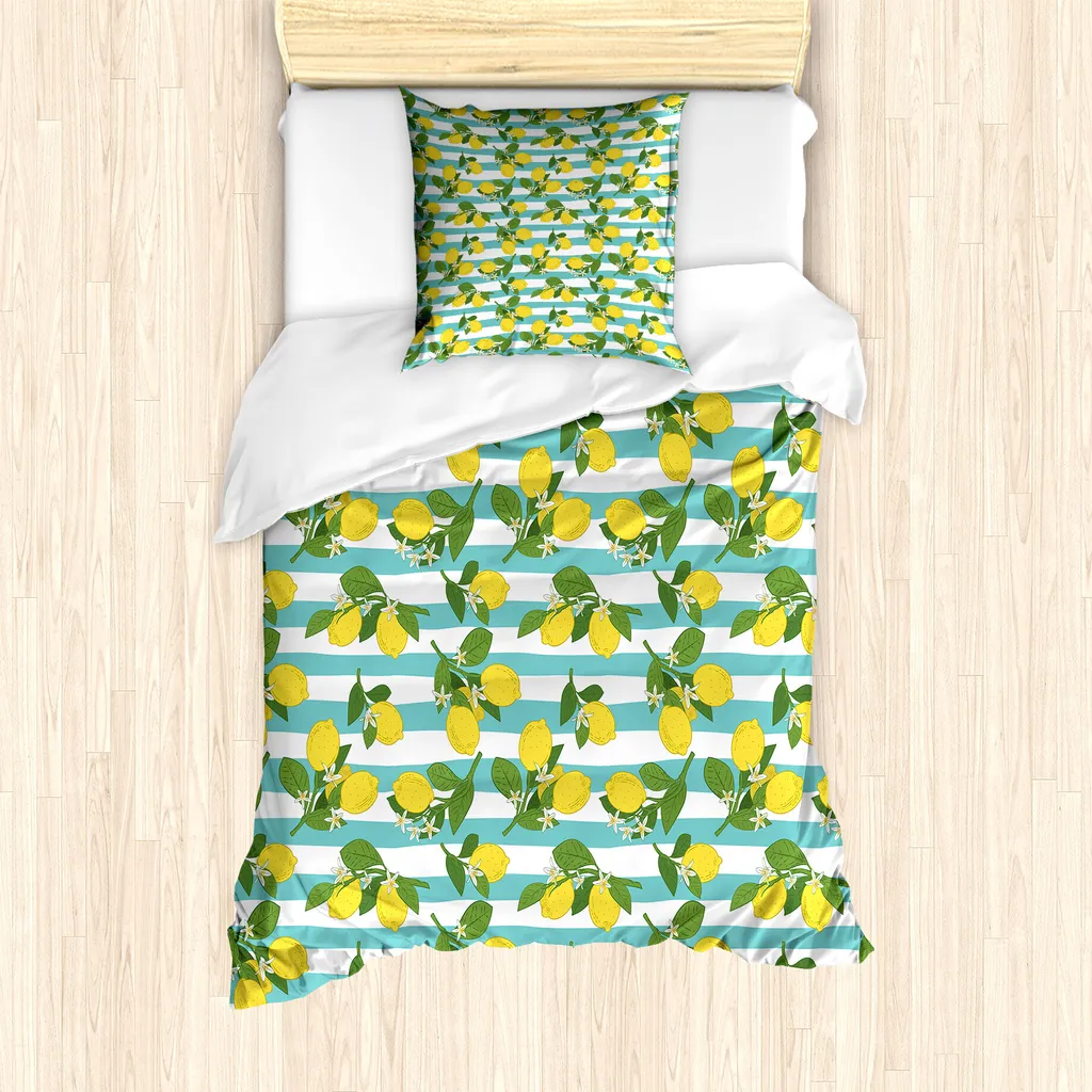 Set Letto Singolo Anallergico ABAKUHAUS Limone per Bambini e Adulti