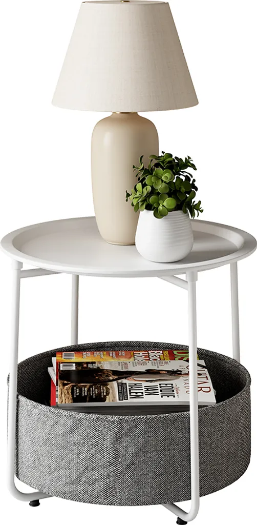 Table basse d'appoint blanche Vicco Liva idéale pour petits salons - 7