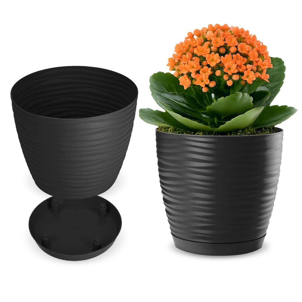 KADAX Blumentopf mit Untersetzer "Temara", Blumenkübel, Produktbild 