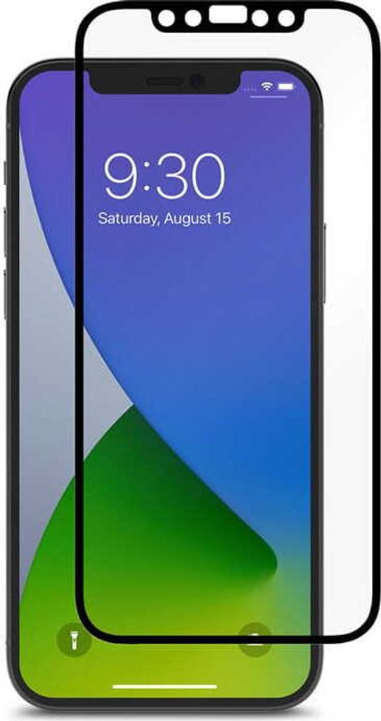 Moshi Displayschutz Matt Folie Moshi iVisor AG iPhone 12 / 12 Pro, Schwarzer Rahmen