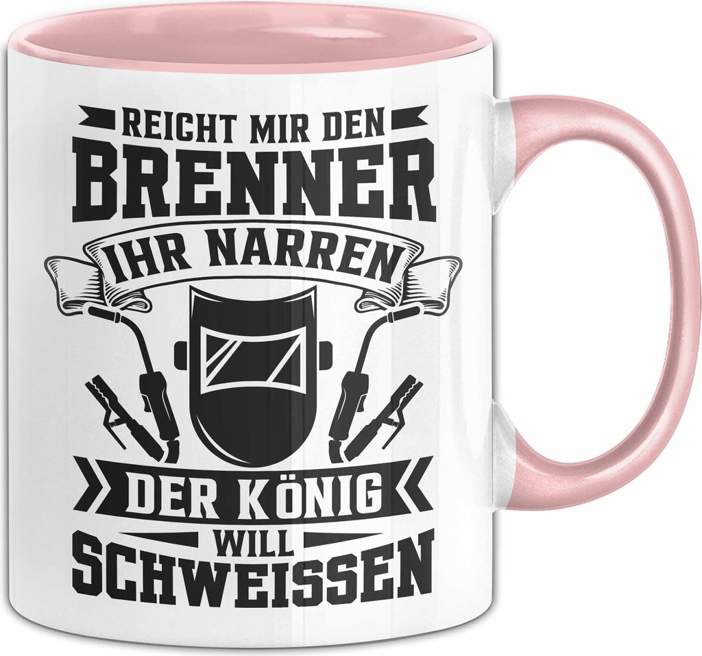 Herren Metallbauer Tasse Industriemechaniker Schweißer Motiv Kaffee-Becher Geschenk (Rosa)