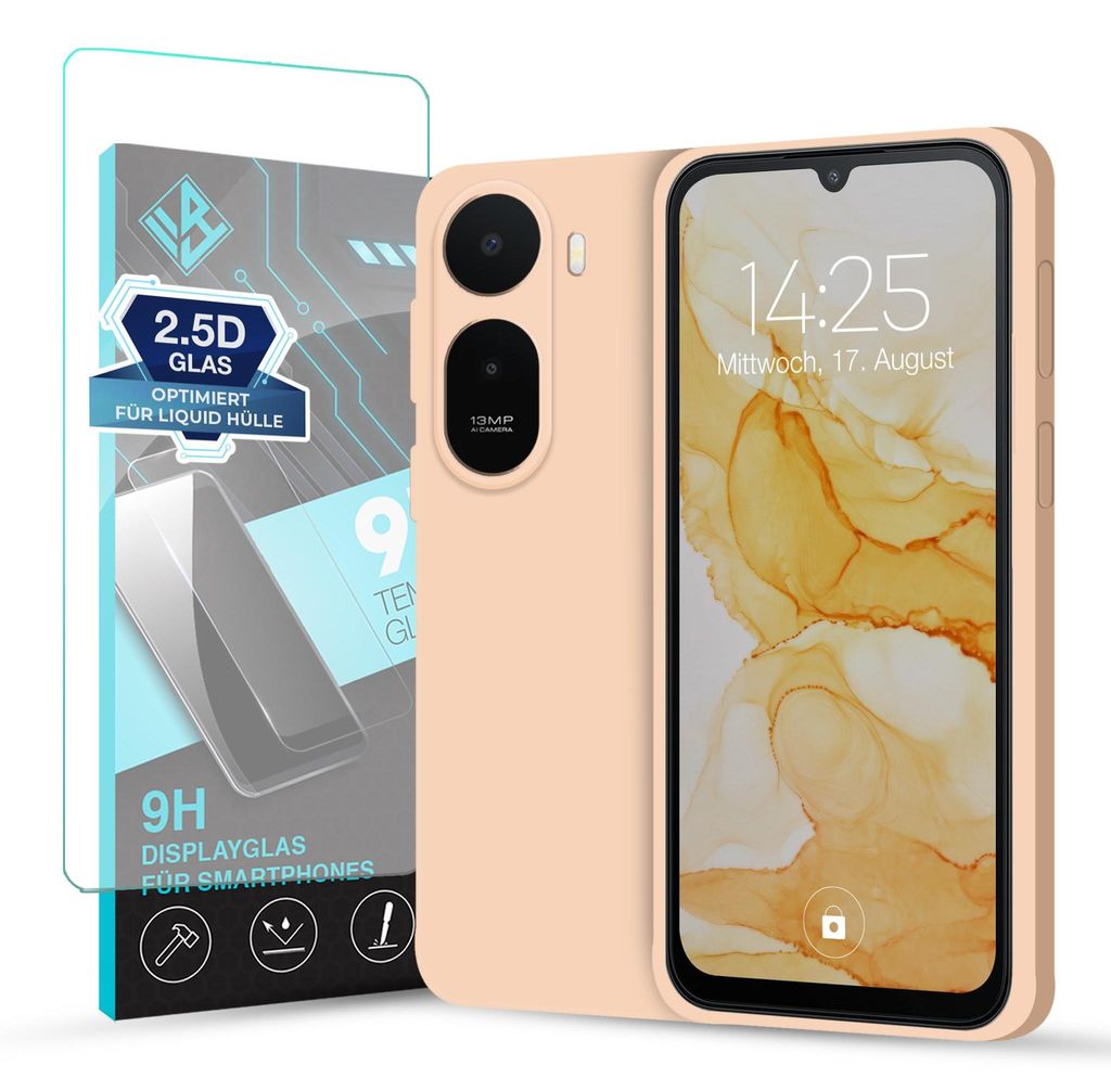 Hülle für Xiaomi Redmi A7 Pro mit 9H Displayglas Produktbild 