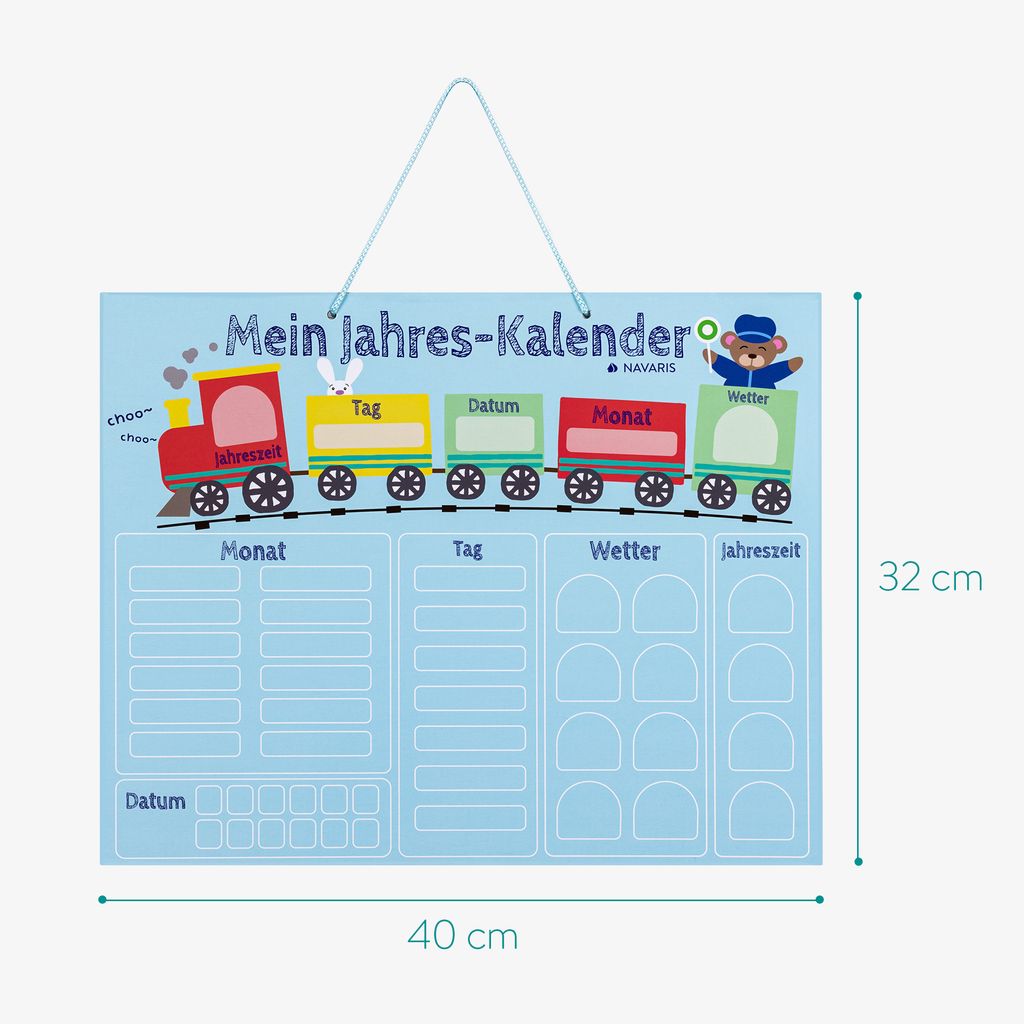 Navaris Kalender Tafel für Kinder - Lerntafel Jahreszeiten Produktbild 3
