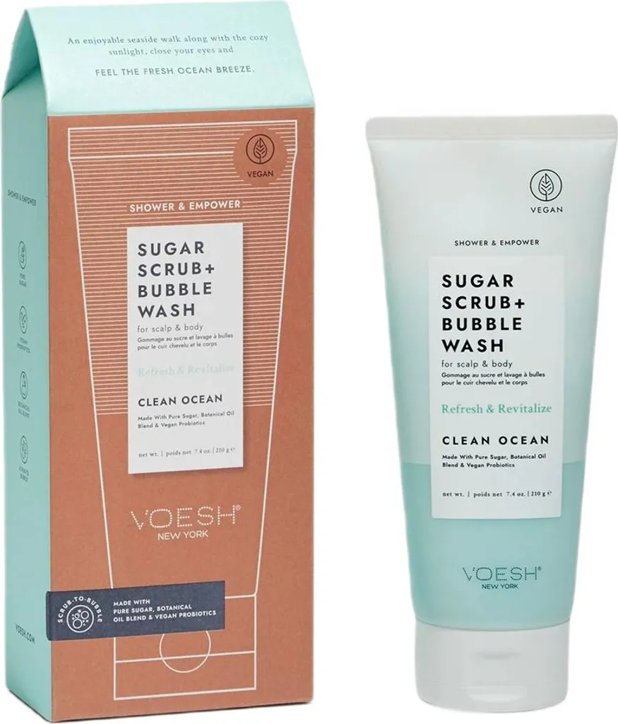 Trattamento Clean Ocean Scrub Zucchero e Probiotici - 210g Vegan