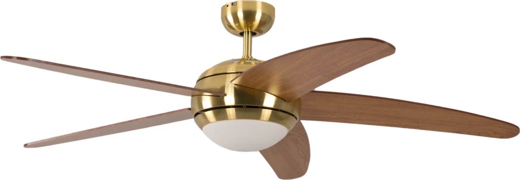 Deckenventilator Melton Messing / Ahorn 132 cm mit Beleuchtung und Fernbedienung