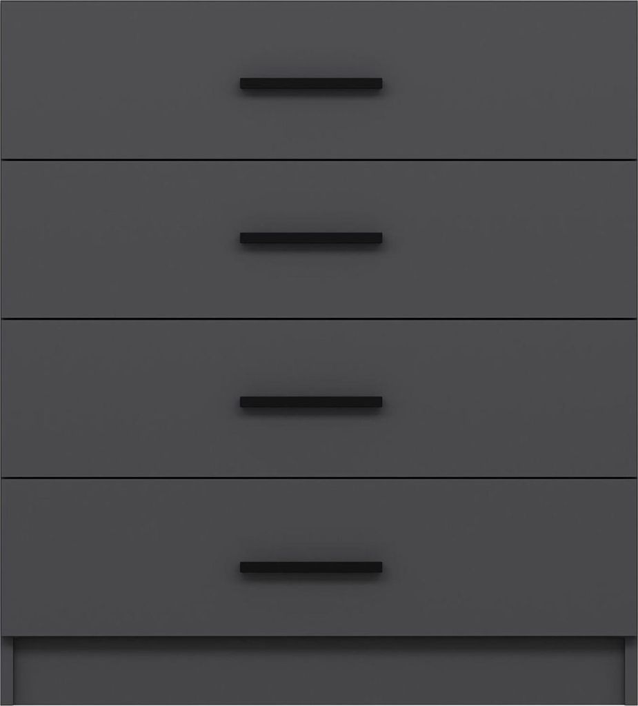 Lierna - Kommode, 90x47x100 cm Anthrazit, 4 Schubladen