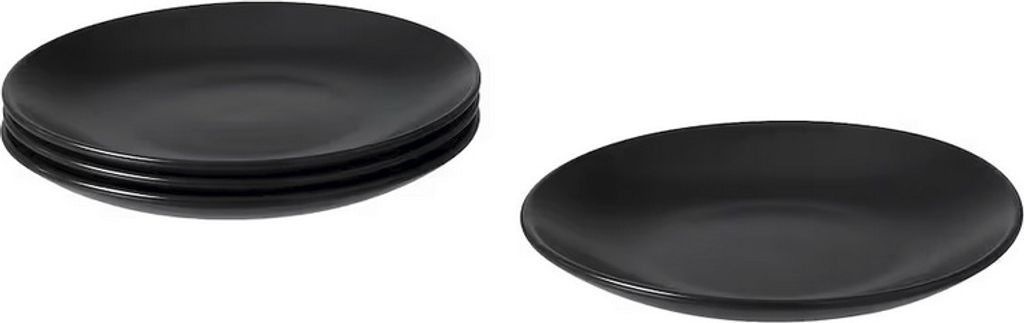 FÄRGKLAR Ikea Dessertteller (4 Stück Pack), mattiert dunkelgrau, 20 cm