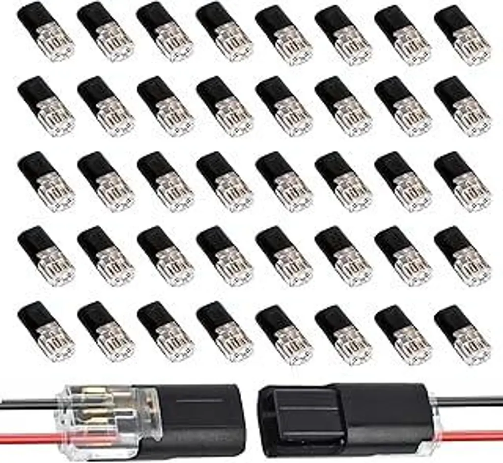 40 connettori per cavi auto impermeabili a 2 poli, connettori 12 V, connettori rapidi per auto, illuminazione a LED ed elettrodomestici, sicuri e affidabili
