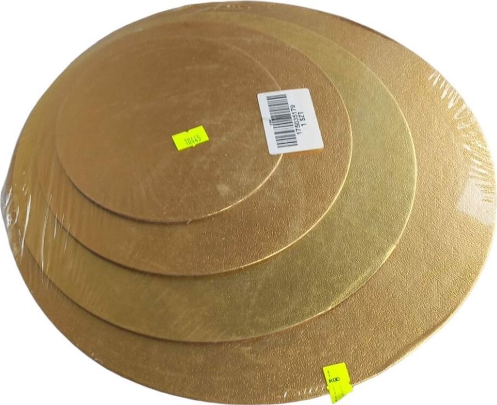 Runde Tortenuntersetzer 4er Set Gold