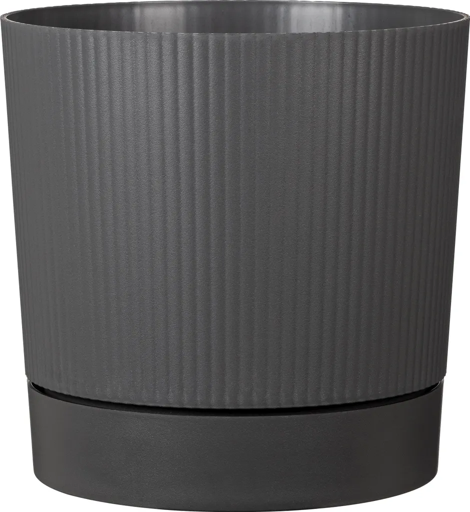 Scheurich LINO+ Bac à Plantes Gris Métallisé Ø 29 cm Capacité 13 L