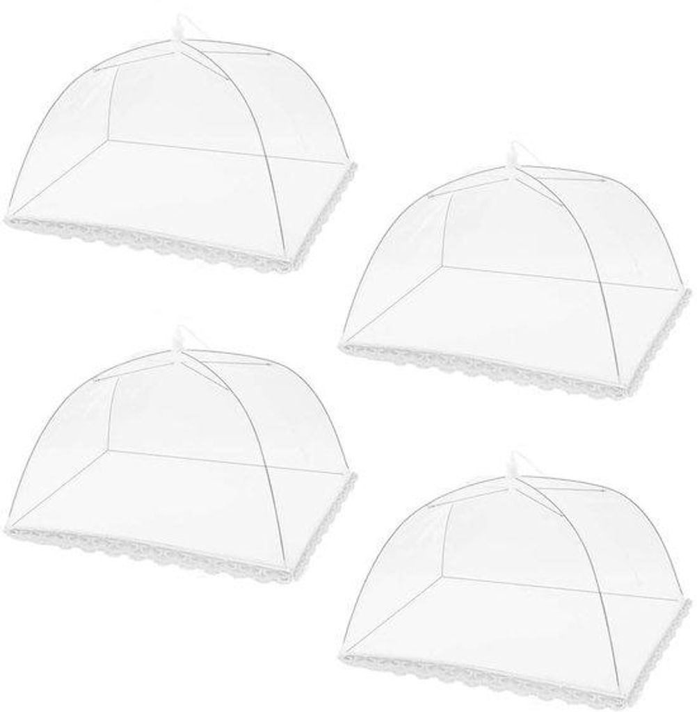 4er-Pack Gas-Grillabdeckung, falten, weiß, 32x32cm, Grillabdeckung für Picknicks, Camping, Frühstückstische, BBQ