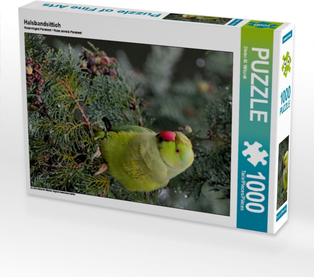 Calvendo Halsbandsittich 1000 Teile Puzzle hoch 480x640mm, Wilczek Dieter-M.; 7319251