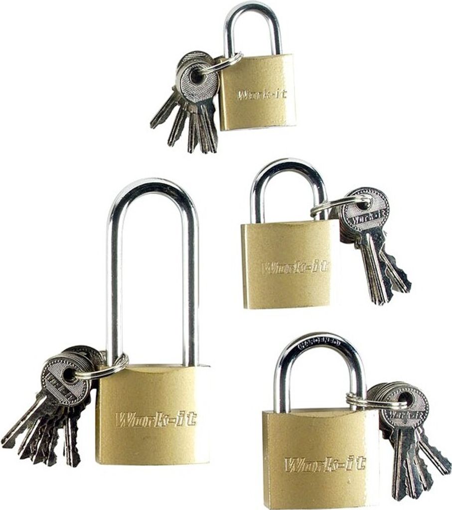 Easy Work 78106 Vorhangschlosssatz, messingfarben/silber, 4-teilig (1 Set)