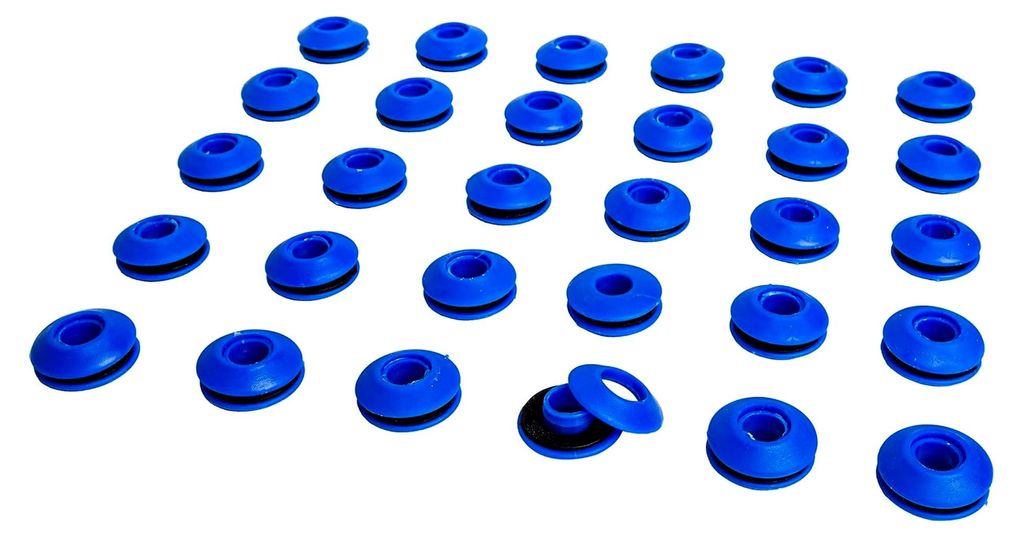Ösen Set 30 Stück blau für Planen 28x28x12 mm Kunststoffösen für Abdeckplane Poolplane