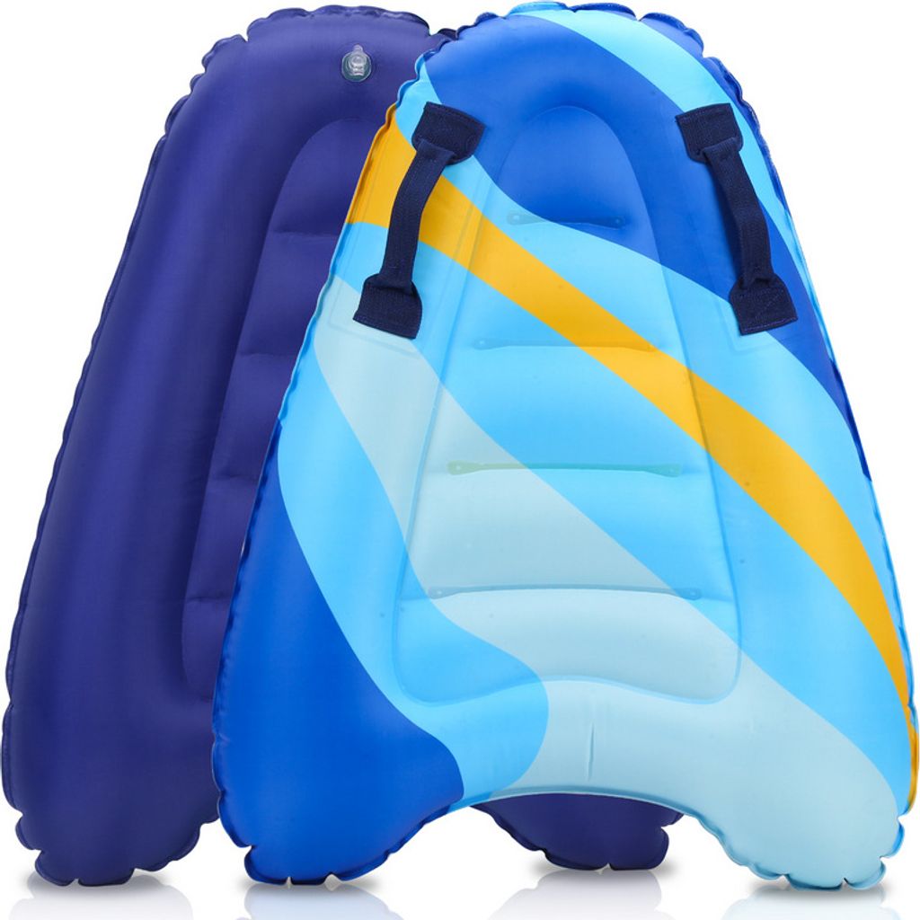 Fiqops Bodyboard Aufblasbar Schwimmbretter Schwimmbrett Schwimmboard, Mit Griffen, Surfbrett Für Kinder und Erwachsene, Surfboard, 72*52*15cm - Bl...
