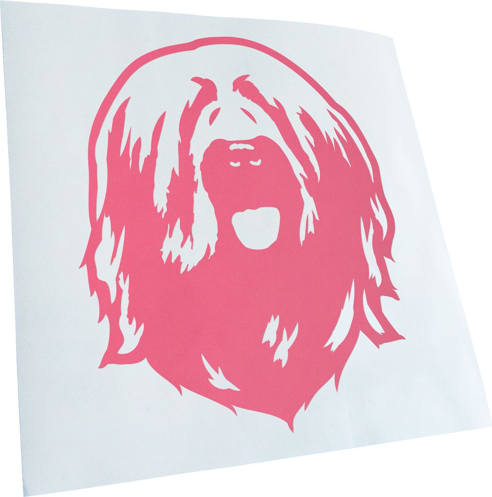 Kiwistar - Autoaufkleber - Briard Hund - Hellrosa - 30x25cm - Aufkleber für Auto, Laptop, Fahrrad, LKW, Motorrad mehrfarbig JDM Decal Racing