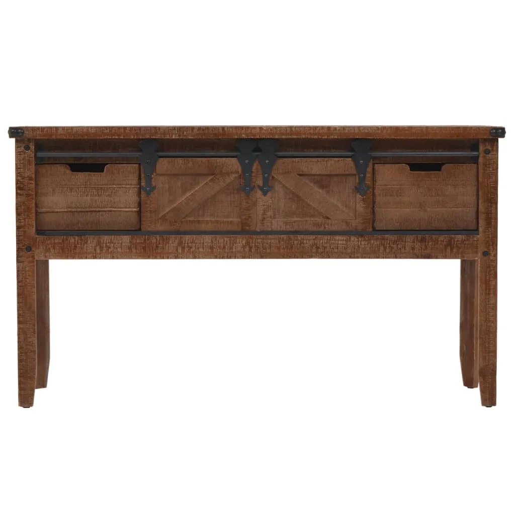 Table d'appoint console en bois massif brun pour entrée et salon - 3