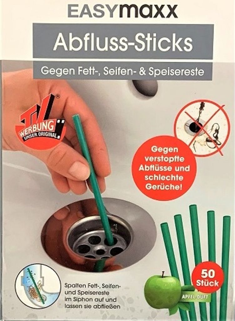 EASYmaxx Abflussreiniger-Sticks Apfel 50 Stück Produktbild 13