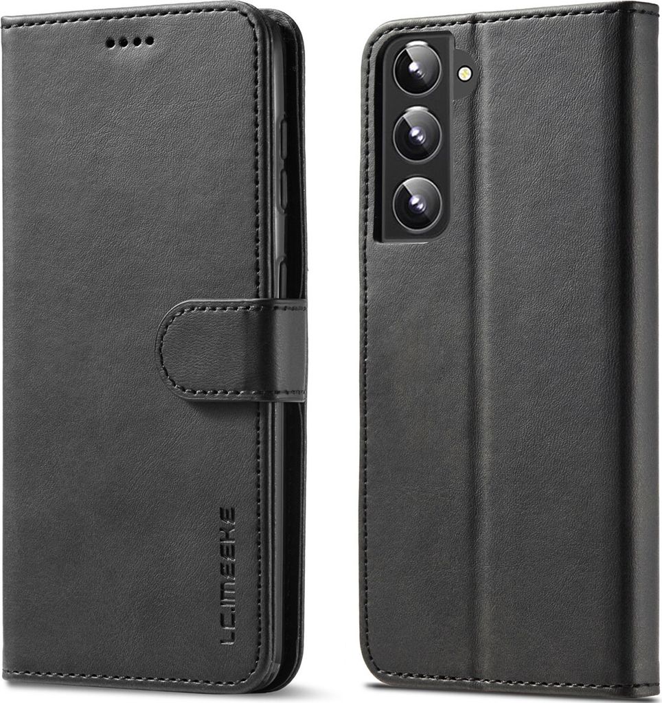 Samsung Galaxy S22 5G Hülle, Klapphüllen Brieftasche Leder Magnetverschluss Ständer Schutzhülle für Galaxy S22 5G Schwarz