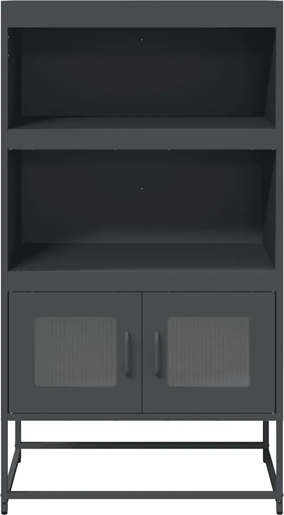 SYFAX™ Credenza Antracite Metallo 68x39x123 cm | Design Moderno Acciaio - 4