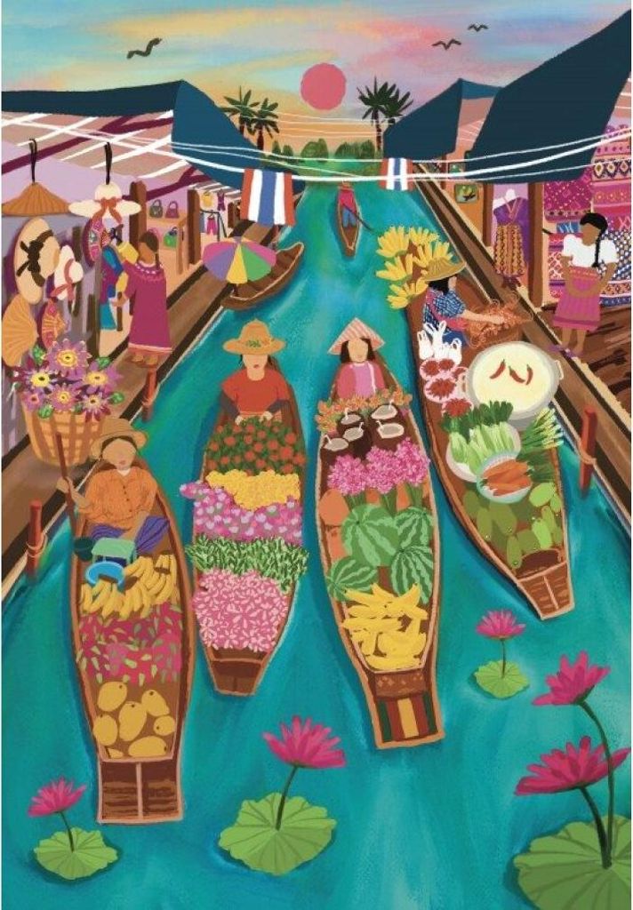 Pieces & Peace - Puzzle Floating Market Thailand - 1000 dielov