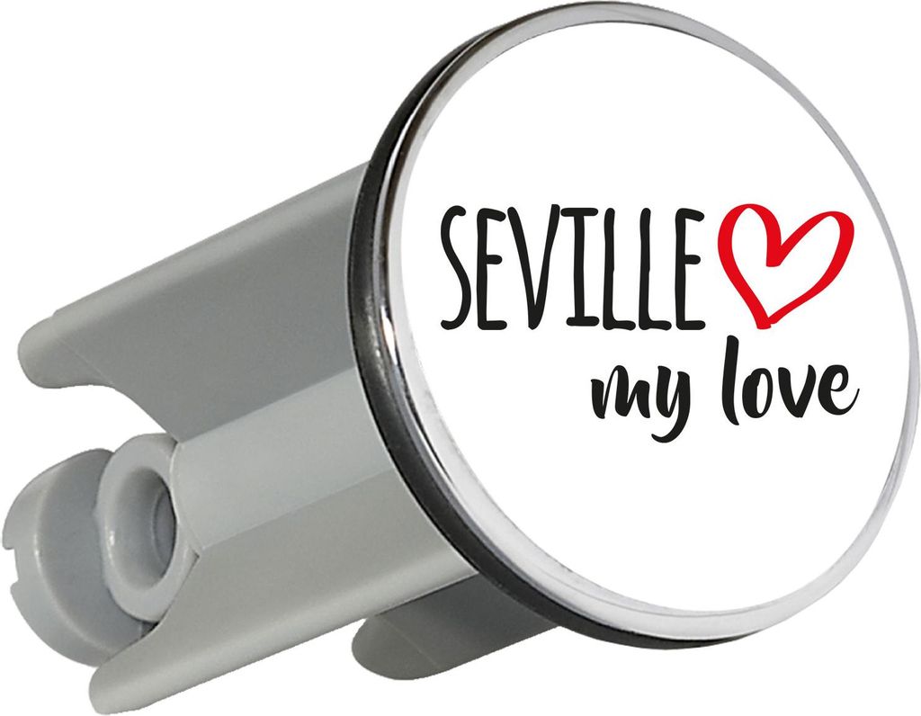 Huuraa Waschbeckenstöpsel Seville my love 4cm höhenverstellbar Abflussstopfen Geschenkidee