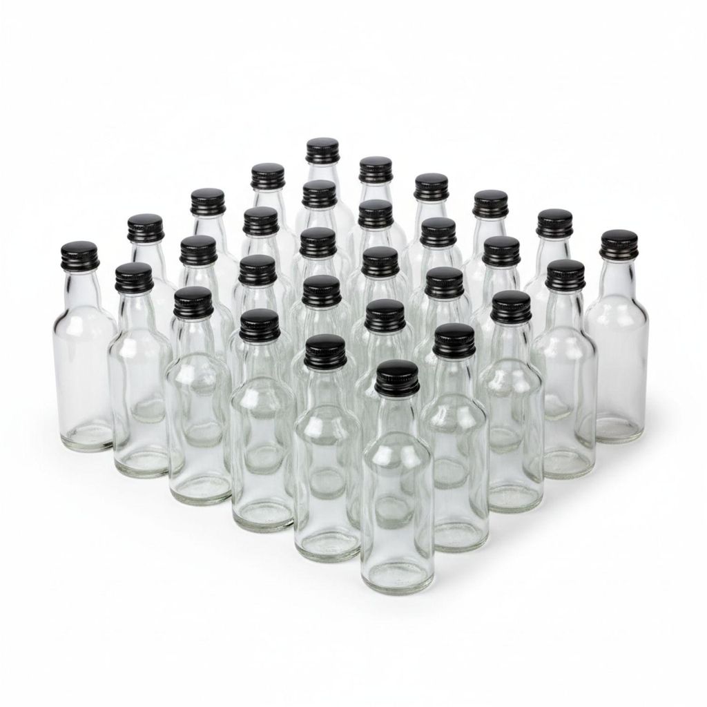 96x kleine Flaschen zum Befüllen 50ml für Ingwer Shot, Schnaps, Likör