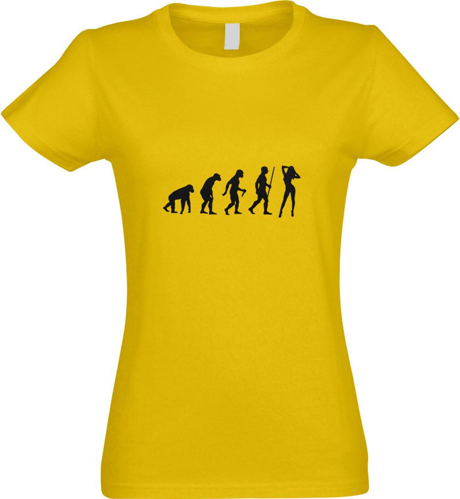 Kiwistar - T-Shirt tailliert - Damen - gelb - y Girl Hot Body Evolution - mit Motiv Bedruckt - Funshirt Design - Sport - Freizeit - Damen - S