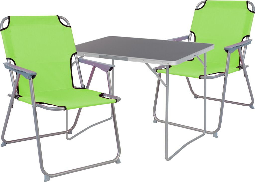 3er Campingmöbel Set Outdoor Camping Stuhl Aluminium Tisch klappbar