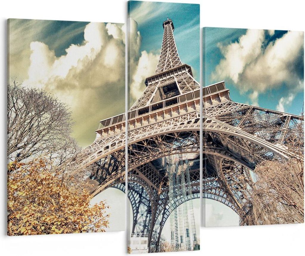 Bild auf Leinwand - Leinwandbild - Eiffel technik europa frankreich - 95x80cm - Wand Bild - Wanddeko - Leinwanddruck - Bilder - Kunstdruck - Wandde...