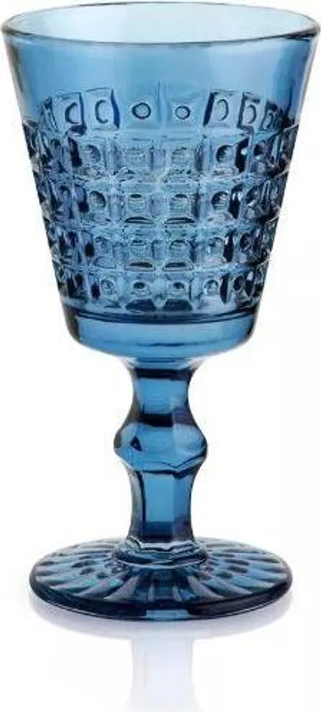 Set 6 Bicchieri a Calice Windsor Blu - Eleganza in Vetro 24cl