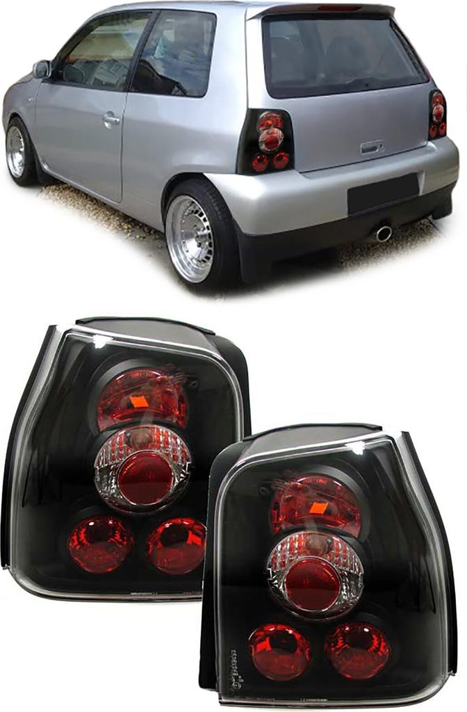 Klarglas Rückleuchten Schwarz für VW Lupo + Seat Arosa Produktbild 