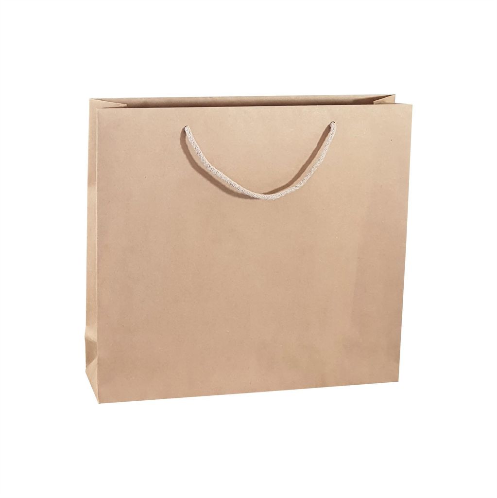 Papiertüte 38 x 10 x 35 cm 100 Stück Kraftlux eco beige AWIH