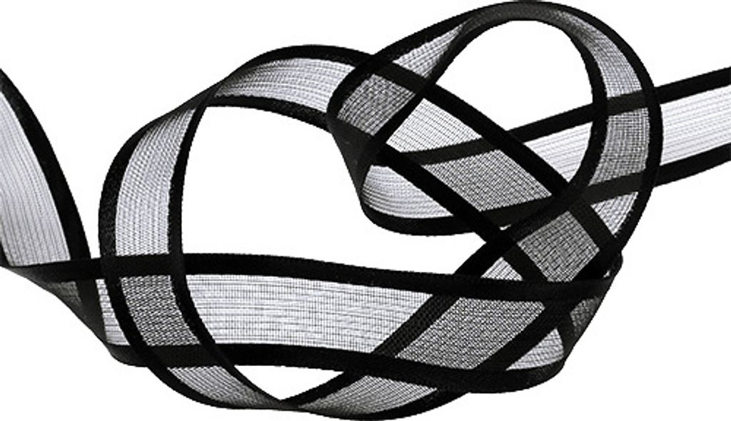 Trauerband Schwarz 25mm x 25m mit Drahtkante für Trauergestecke und Dekoration