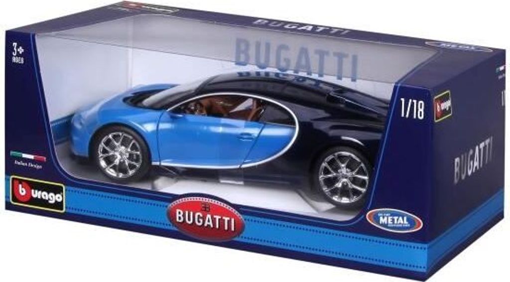 Bburago Bugatti Chiron blu, modello da collezione in scala Immagine del prodotto 