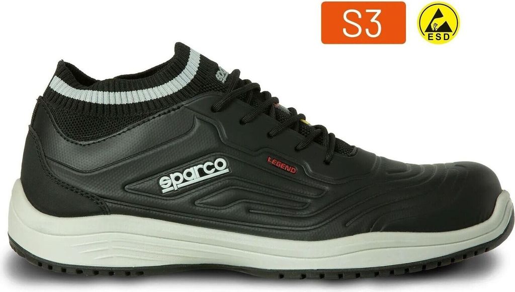 Sparco Legende S3 ESD SRC Sicherheitsschuhe, Farbe:Schwarz, Größe:EU 40