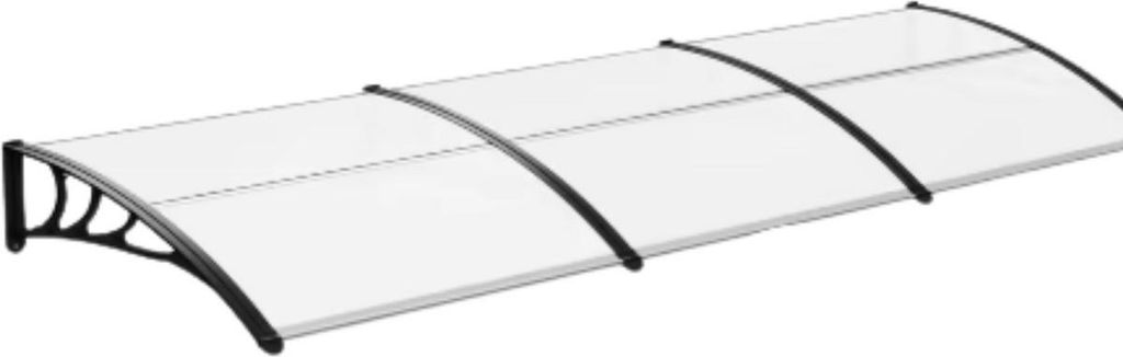 Türvordach 270cm – Voordeur- & Balkonluifel – Gebogen – Transparenter Sonnenschutz – Wetterbeständig – Schwarz