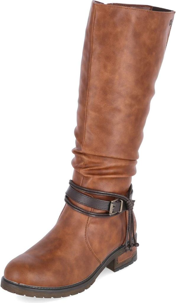 Knee Cognac Stiefel Flach Unützer Stiefel Stiefel Wildleder Cognac