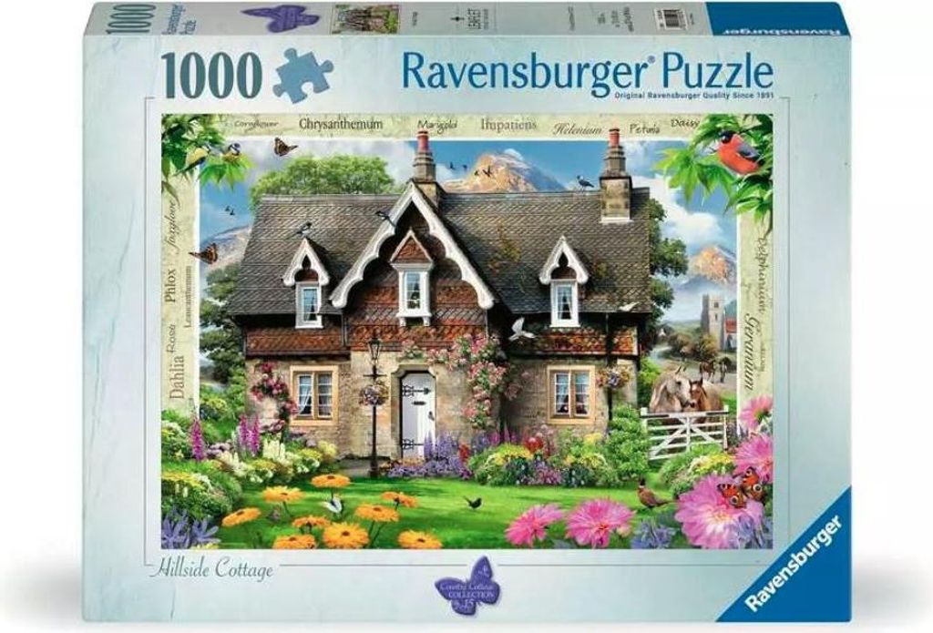 Ravensburger Puzzle 1000 Country Cottage Hillside Cottagebeschdigt