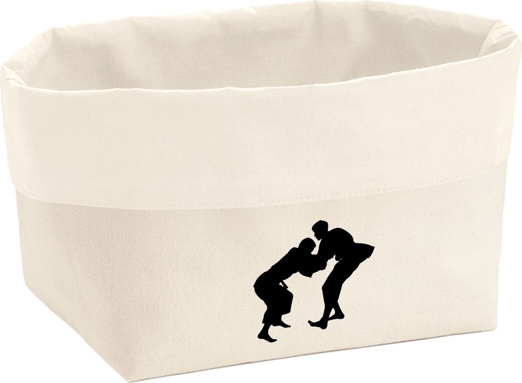 Huuraa Organizer Judo Silhouette 3 Liter Medium Canvas Baumwolle Utensilo Geschenkidee