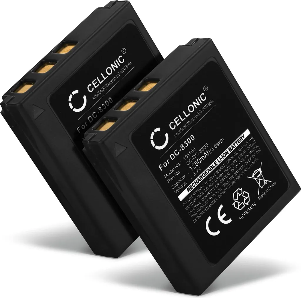 Kit Viaggio 2x Batterie CELLONIC per Traveler DC-XZ6 DC-8500 3.7V