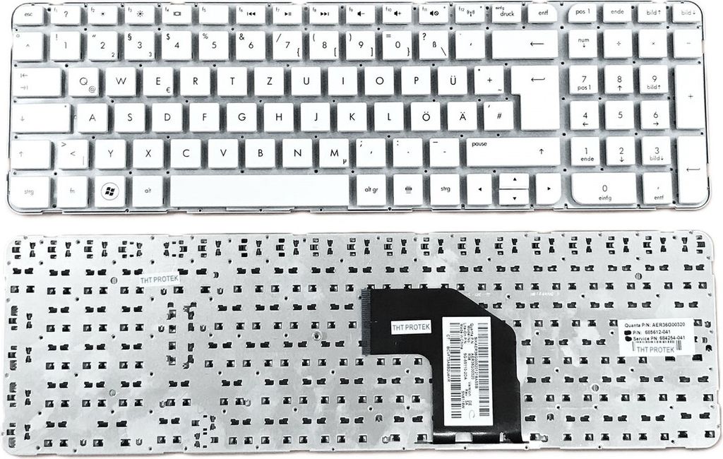 DEUTSCHE - Weiß Tastatur Ohne Rahmen kompatibel für HP Pavilion G6-2303sg, G6-2305sg