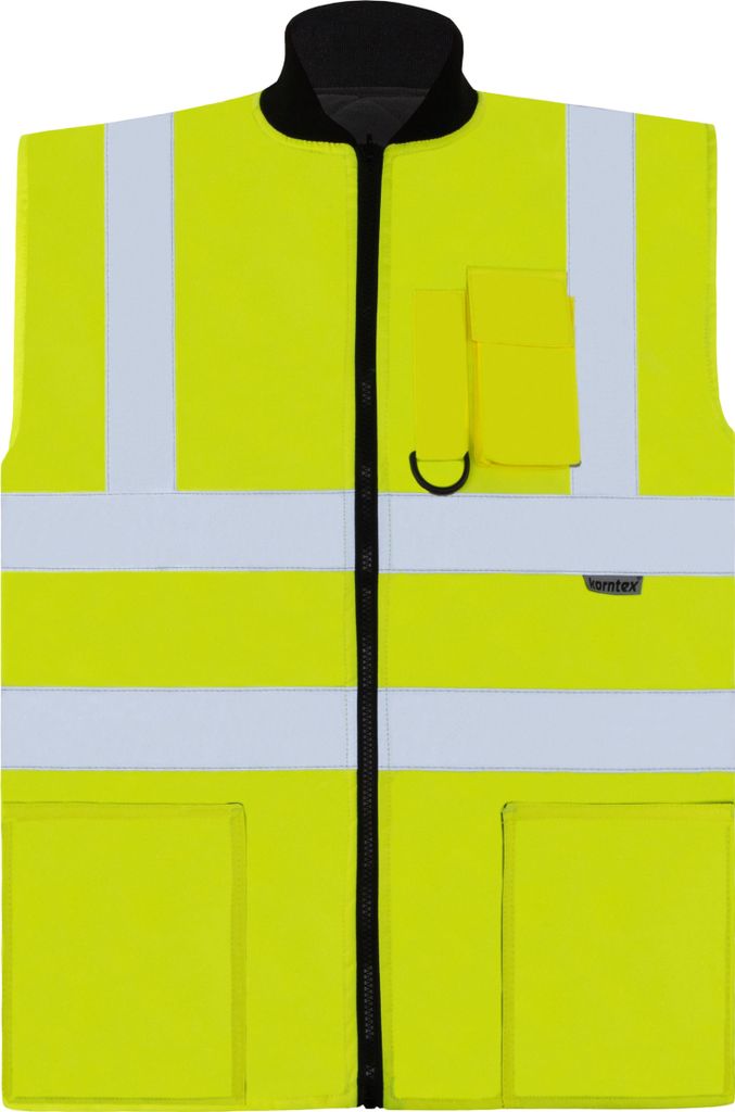 Korntex KXTABW | Herren Hi-Viz Reversible Bodywarmer EN ISO 20471 - Farbe: Signal Yellow - Größe: M