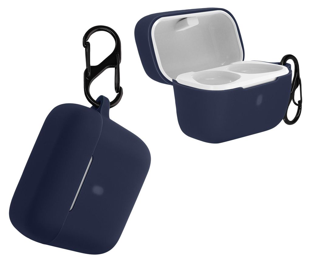 kwmobile Schutzhülle für Sennheiser CX True Wireless Hülle - TPU Silikon Case für Kopfhörer Ladecase - stoßfestes Cover mit Karabiner - Dunke...
