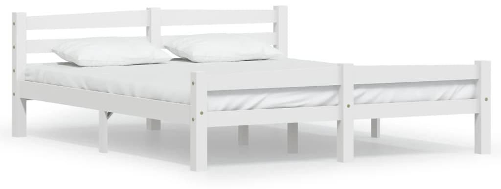 vidaXL Letto in legno massiccio di pino bianco 160x200 cm Immagine del prodotto 