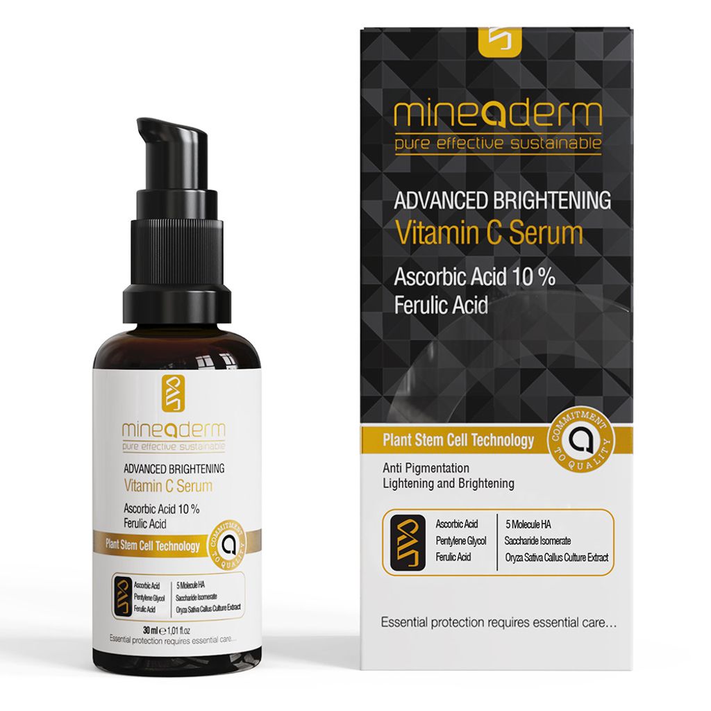 mineaderm - Advanced Brightening Vitamin C Serum (10% Ascorbinsäure & Ferulasäure), 30 ml