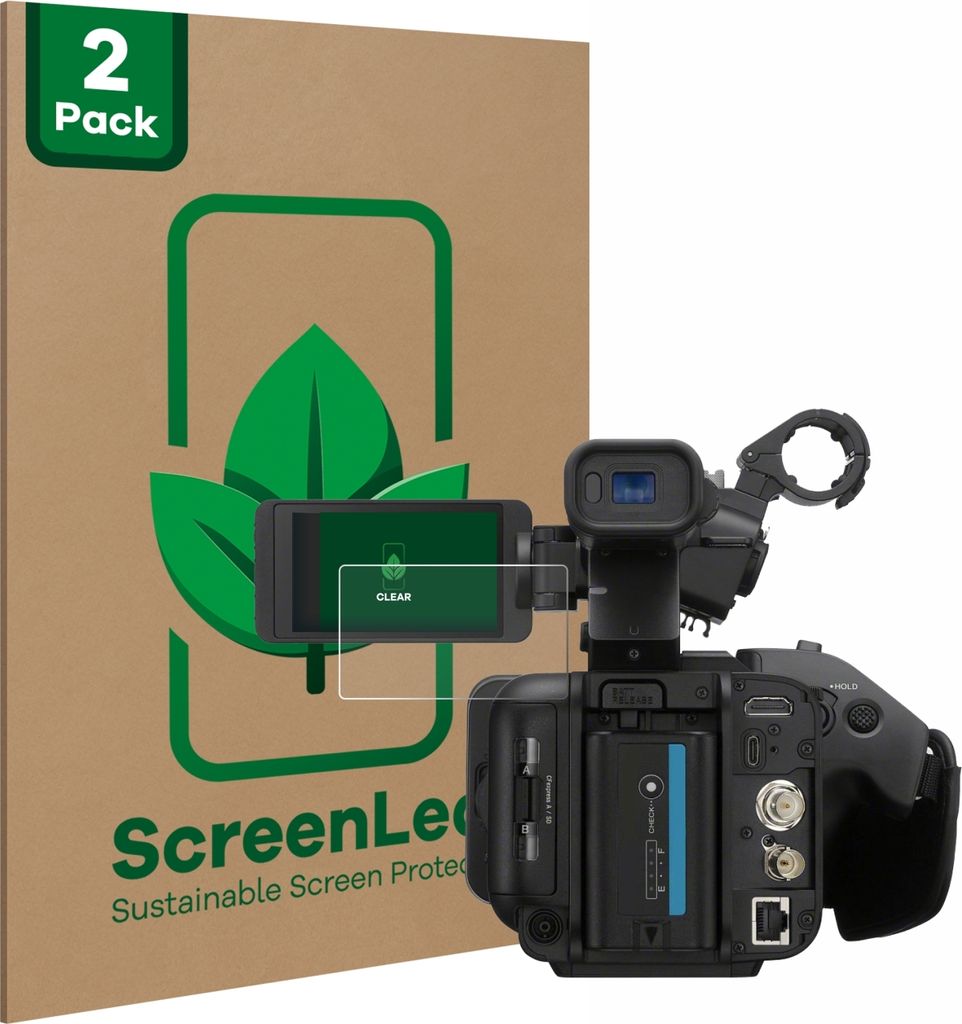 2x ScreenLeaf Schutzfolie für Sony PXW-Z200 nachhaltiger Displayschutz Display Schutz Folie Klar Transparent