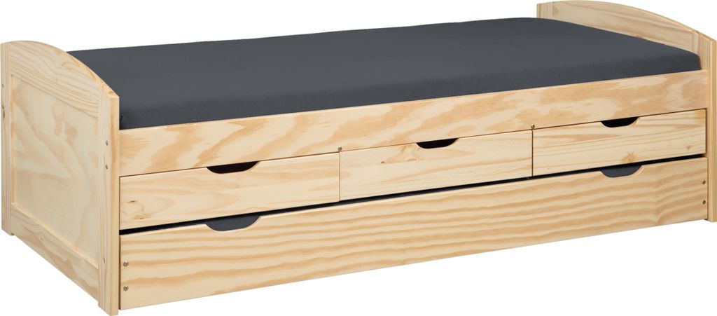 Inter Link Funktionsbett MARINELLA 90x200 Natur Massivholz Produktbild 