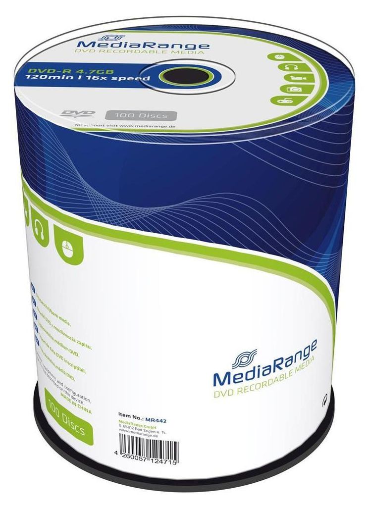 MediaRange DVD-R 4.7GB 100pcs Spindel 16x Produktbild 