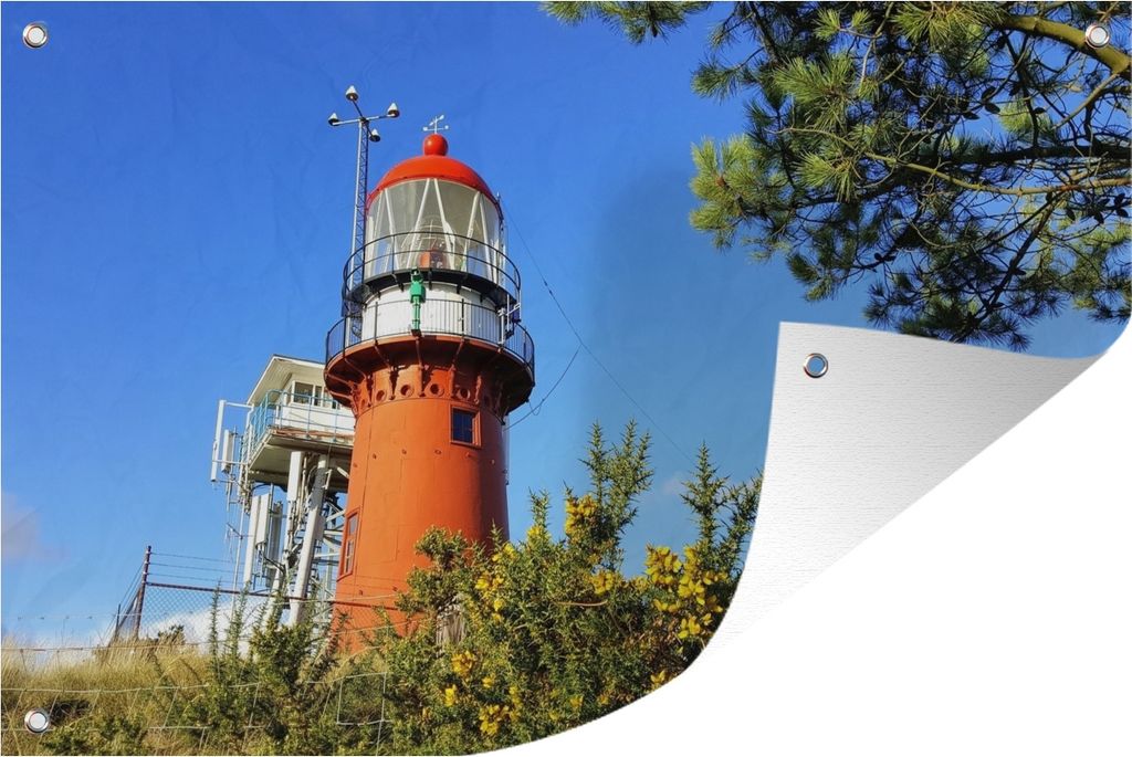 MuchoWow 90x60 cm Outdoor-Poster Gartendeko Sichtschutz Garten Poster für den Garten Leuchtturm auf Vlieland